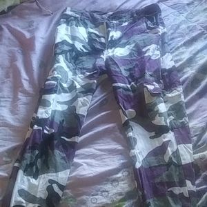 Purple, Black and White Camo Pants